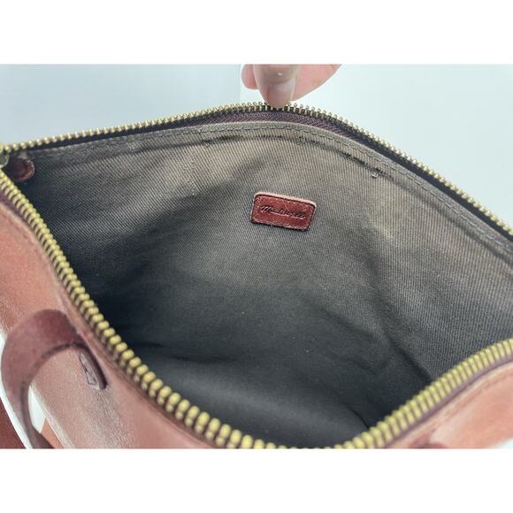 Madewell Mini Transport Tote Brick Red Leather Women's Hobo Purse Handbag - Picture 10 of 16
